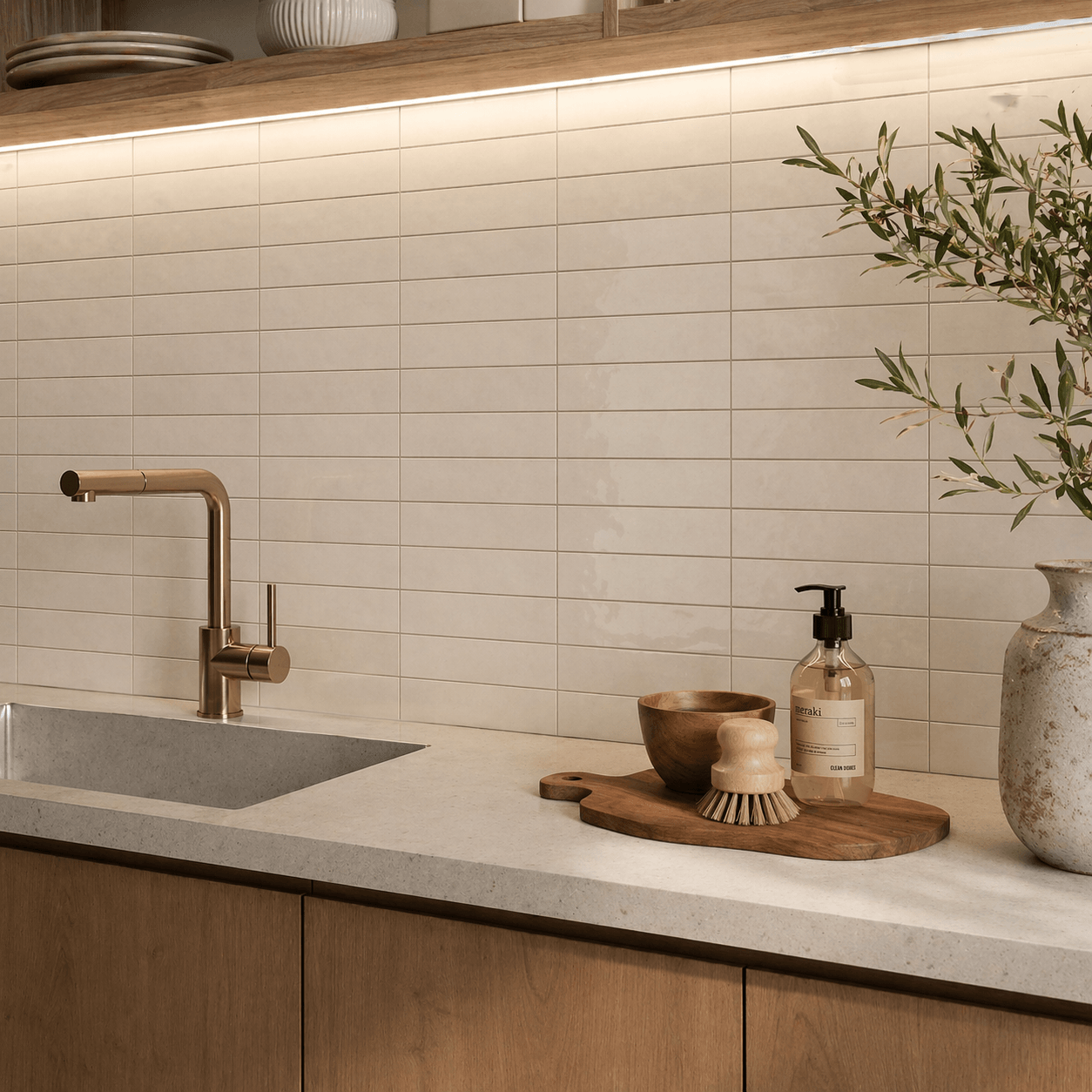 Azulejo Eliane 7x26 Neutral Shell Mesh Mate 8049125 - Todimo